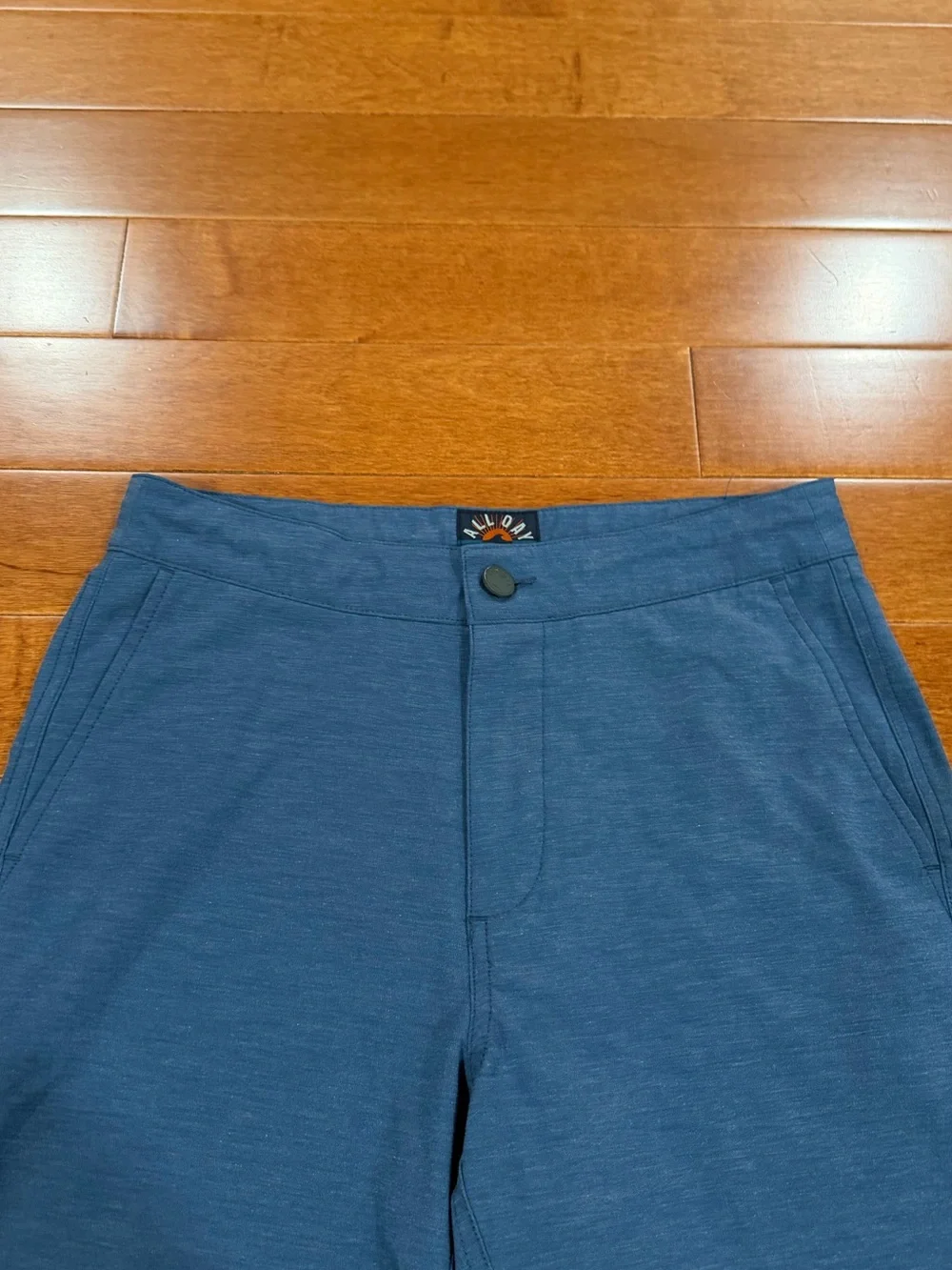 Faherty Mens Blue Interior Drawstring Zip Fly All Day Shorts Sz. 28